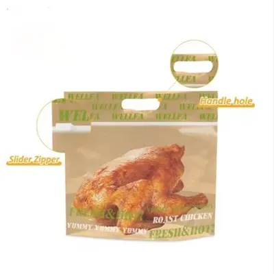 Нестандартний дизайн Пакувальний мішок для смаженої їжі Ламінований пластиковий гриль Харчова мікрохвильова піч Гарячі антизапотівальні мішки для смаженої курки