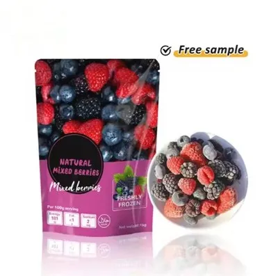 Індивідуальний пластиковий вакуумний мішок для упаковки заморожених свіжих фруктів, манго, полуниця, чорниця, що закривається на блискавці